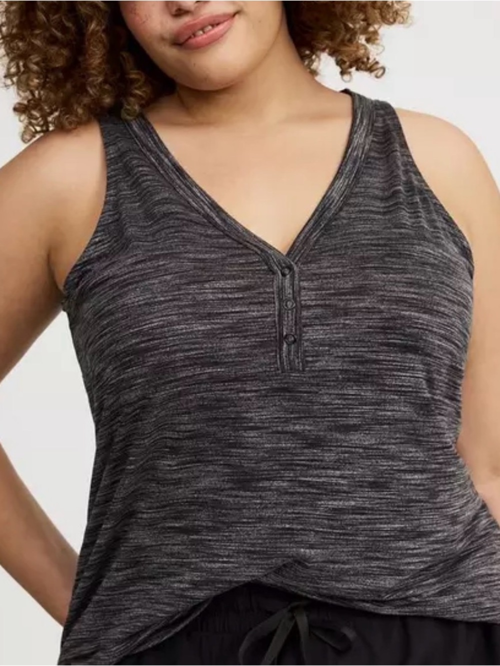 NWT Torrid 4 (4X) Snap Front Henley Active Tank Heather Gray Plus Size 4